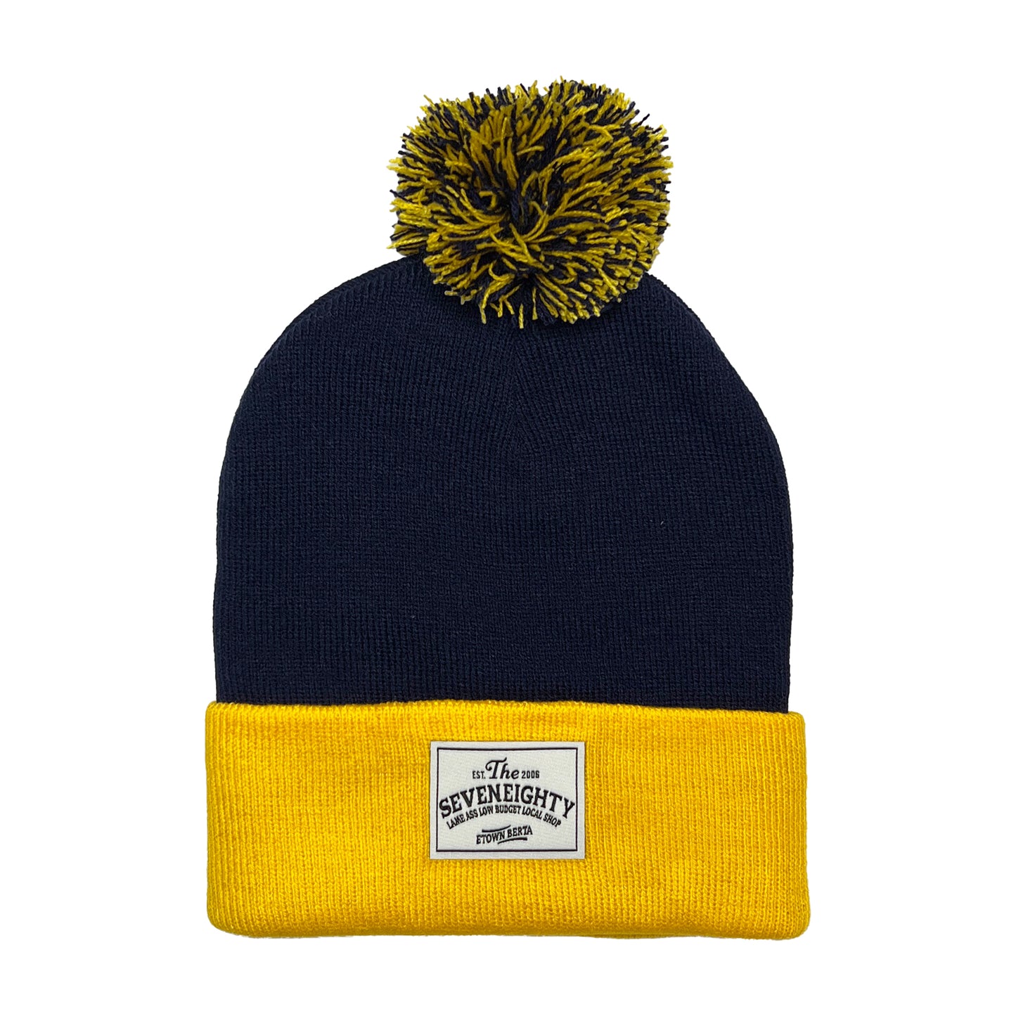 Slogan Pom Toque - Navy/Yellow