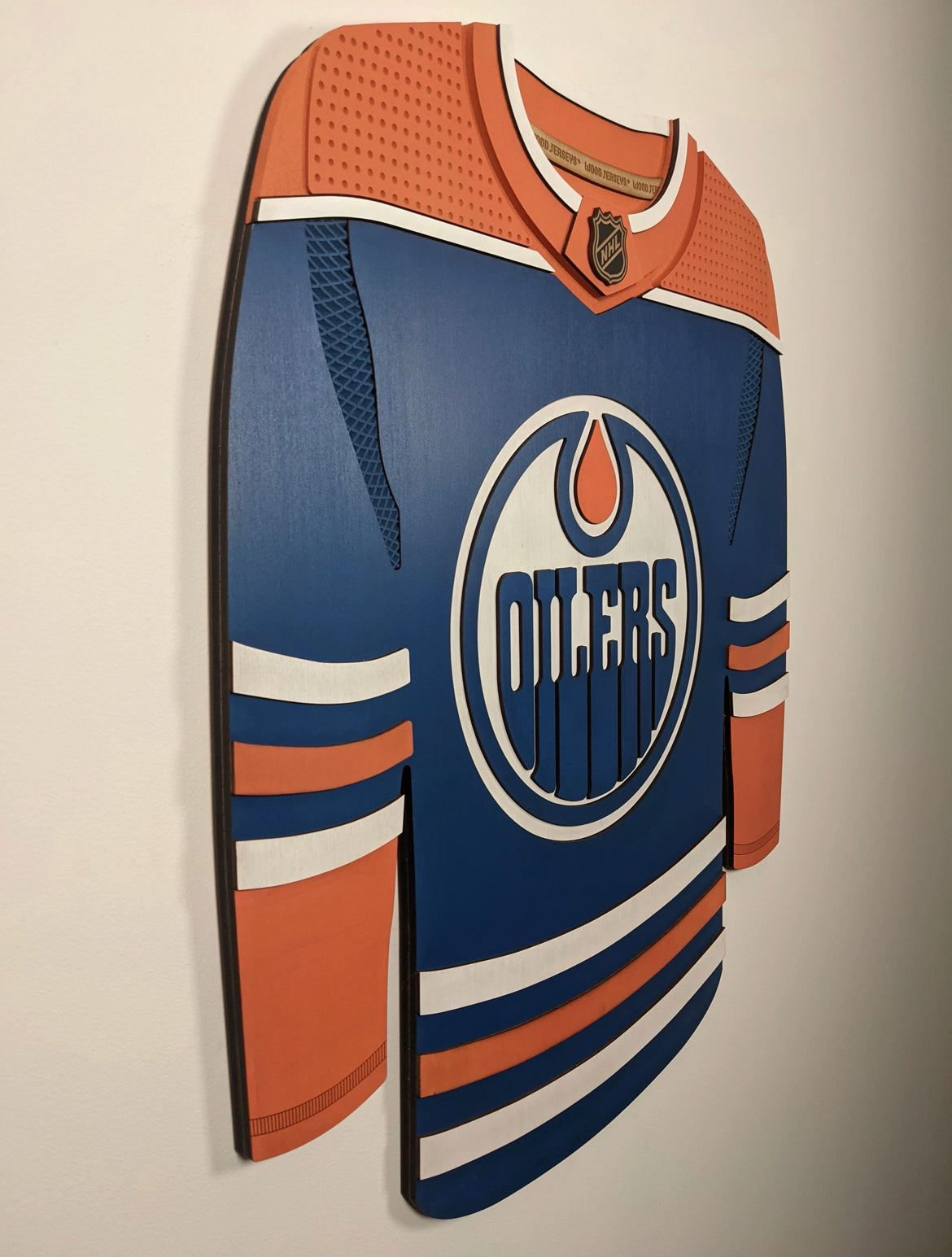 Wood Jersey - Oilers Royal Blue