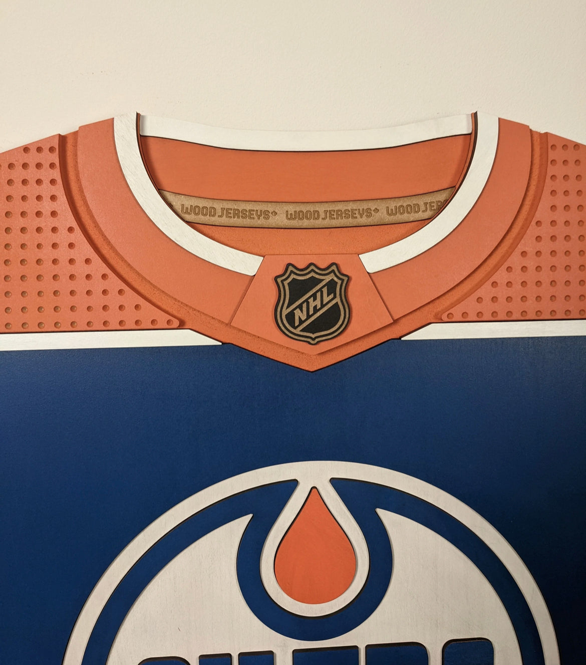 Wood Jersey - Oilers Royal Blue