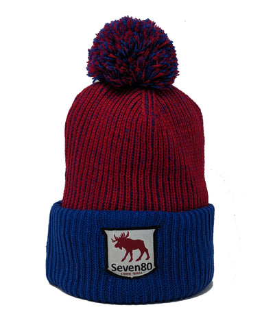Mobil Woven Pom Toque - Red/Royal