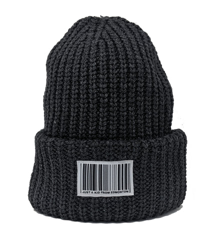 Barcode Woven Toque - Charcoal