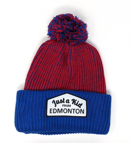 Just A Kid Woven Pom Toque - Red/Royal