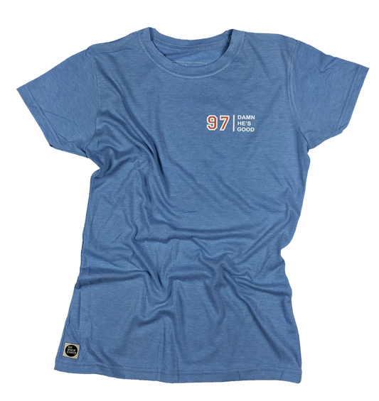 Wmn's 97 Damn He's Good tee - H Blue