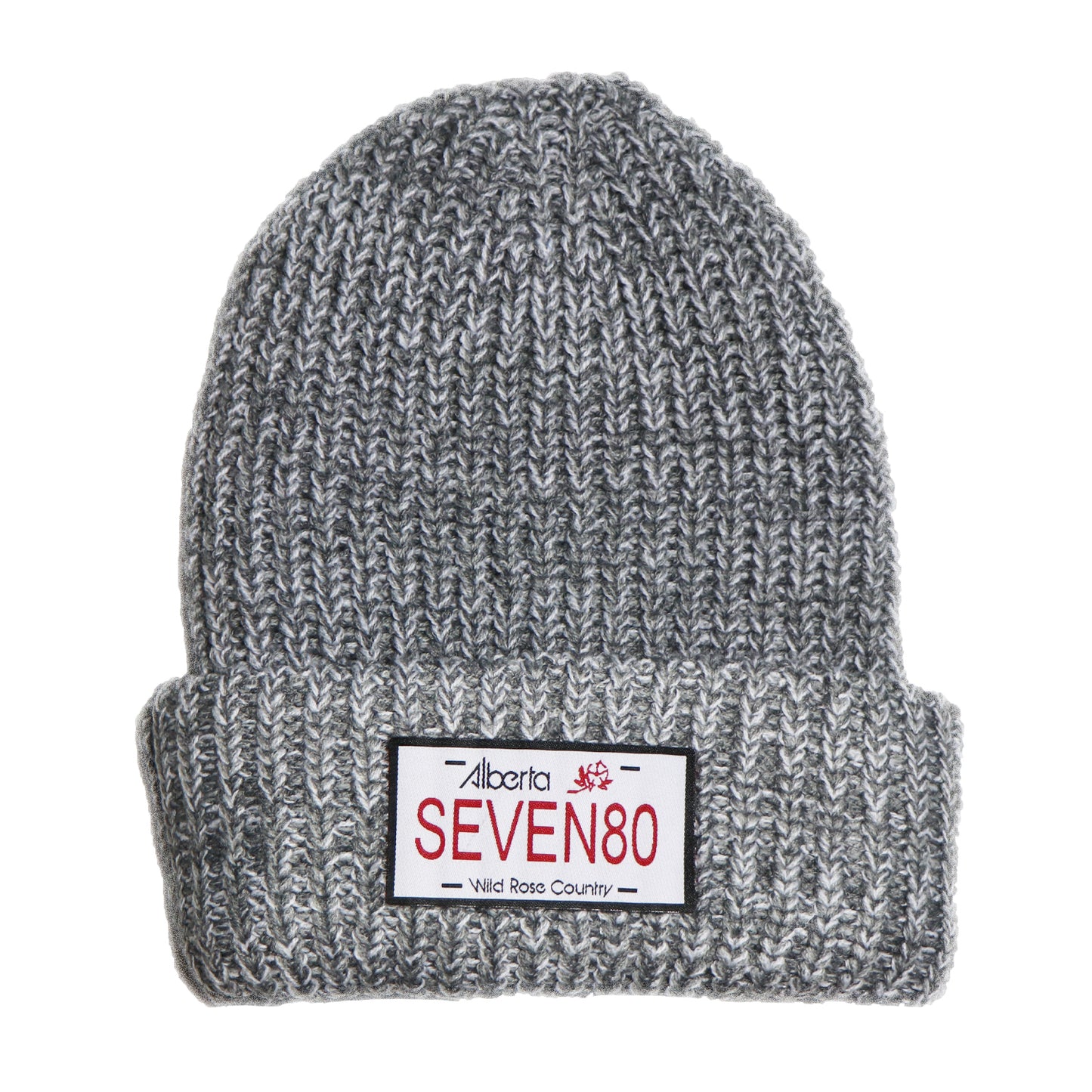 Licence Plate Woven Toque - Grey/White