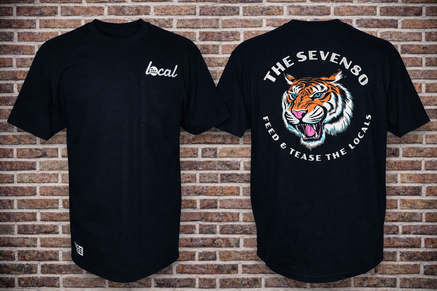 F & T TIGER HEAD POCKET TEE