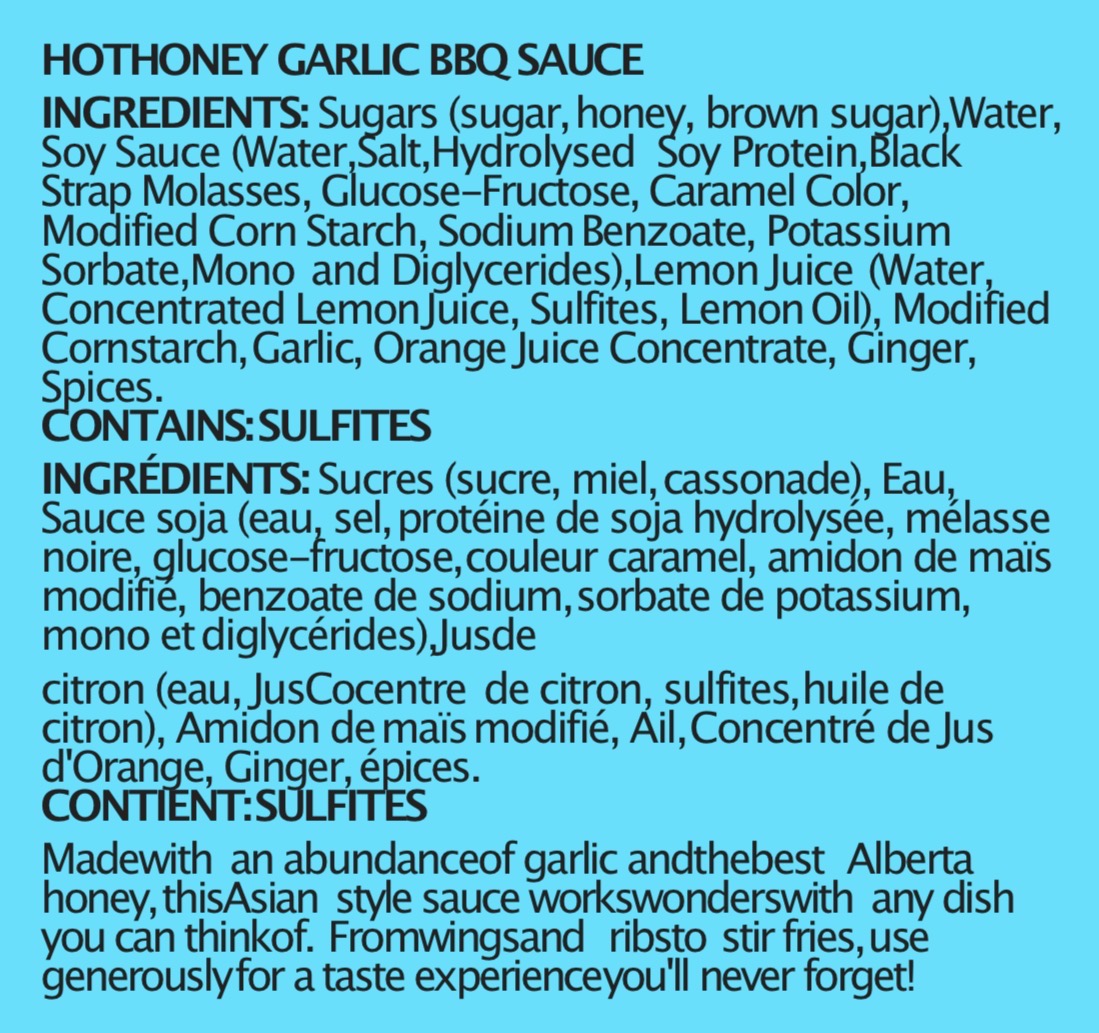 HOPKIN'S HOT HONEY GARLIC SAUCE