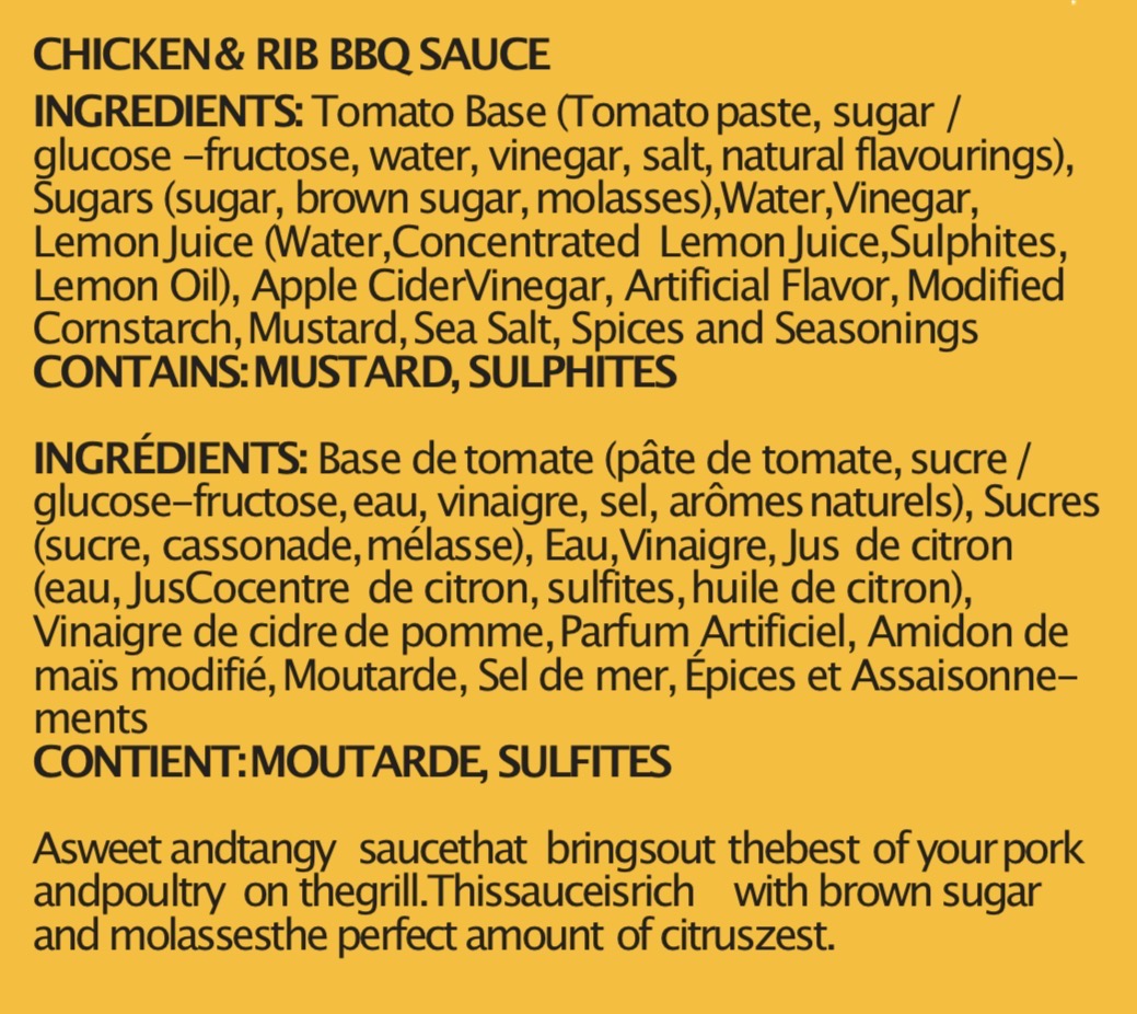 TSE CHICKEN N RIB BBQ SAUCE