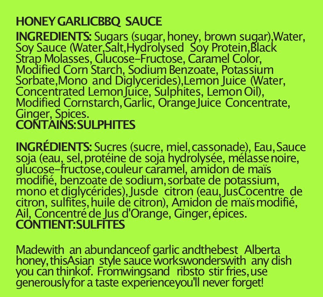 TSE HONEY GARLIC SAUCE