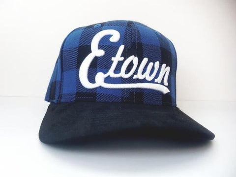 Etown Script Hat Blue Plaid