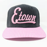Etown Script Hat - Charcoal Pink