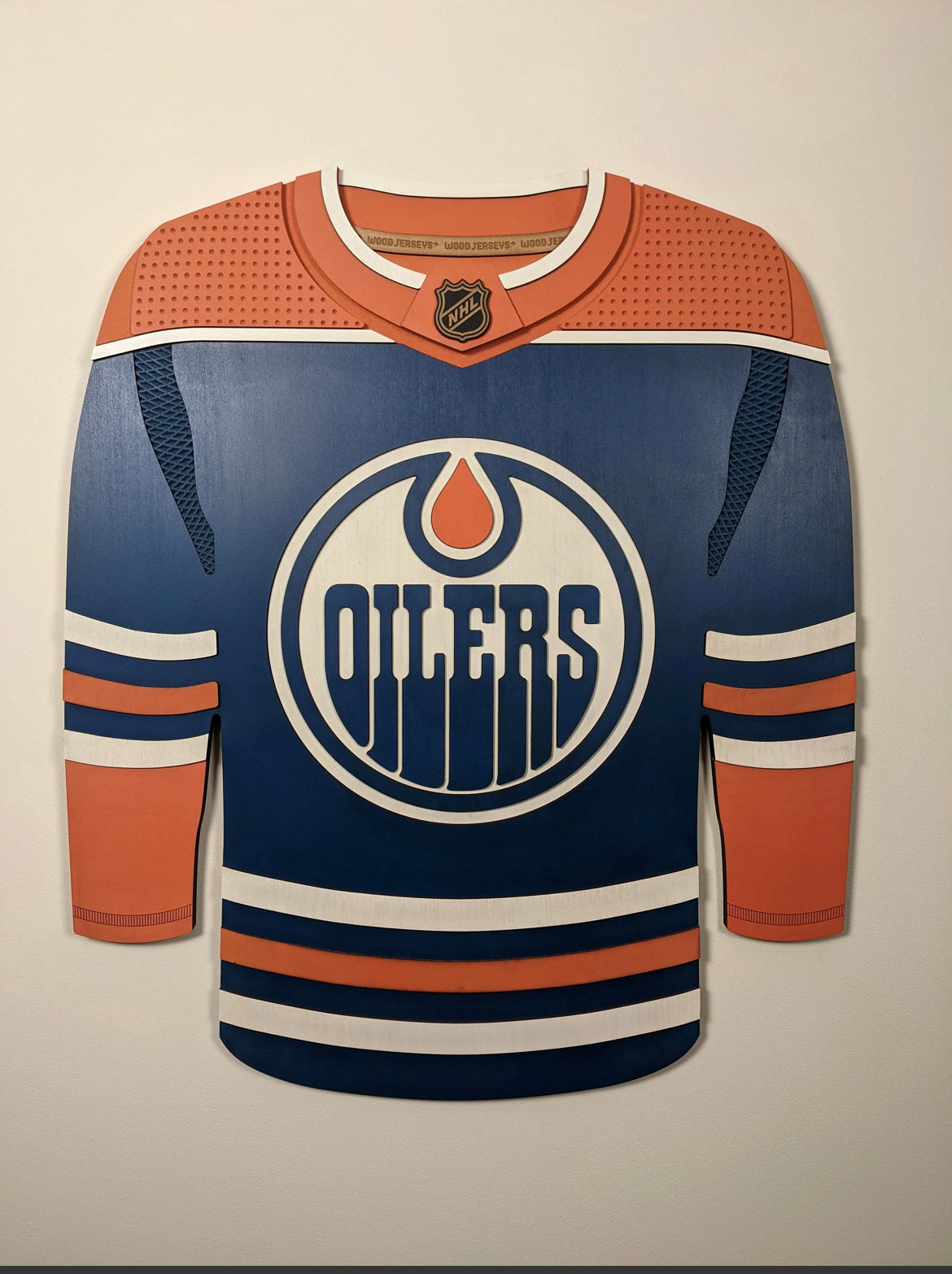 Wood Jersey - Oilers Royal Blue